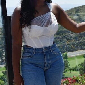 Sexy white corset top